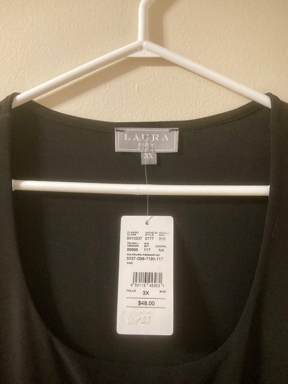 LAURA BLACK CLASSIC RELAXED FIT TANK TOP, 3X, WITH TAGS - Picture 4 of 5